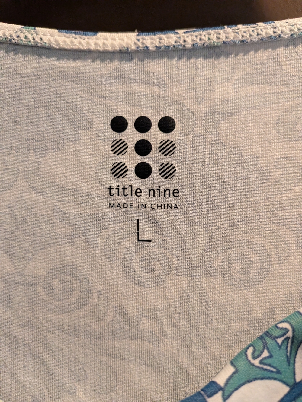 Title Nine Blue & White Printed Cowl-Neck Midi Dress - Picture 3 of 7